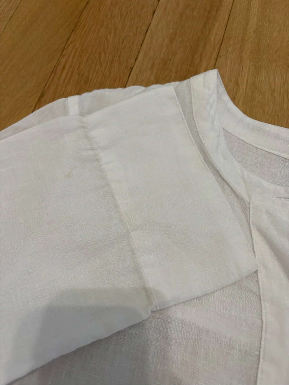 J.Crew White 100% Linen Button-Front Tunic Blouse Shirt Coastal Granddaughter S